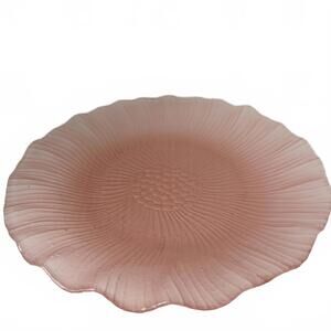This is a Mikasa "Ruffled Lotus Coral Rose" vintage glass dish.